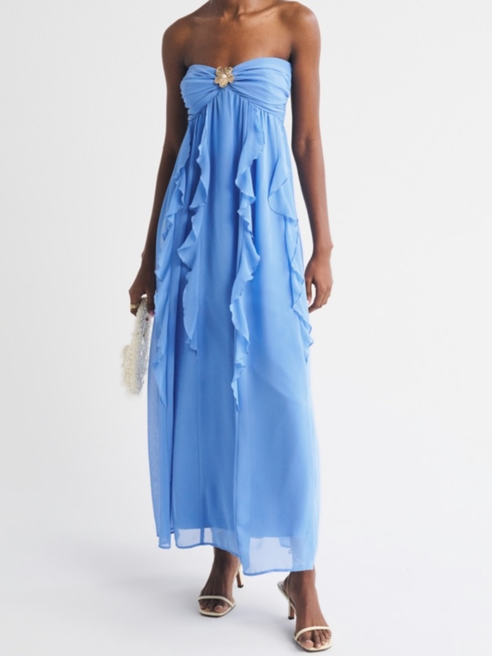 Abercrombie Bra-Free Strapless Hardware Maxi Dress